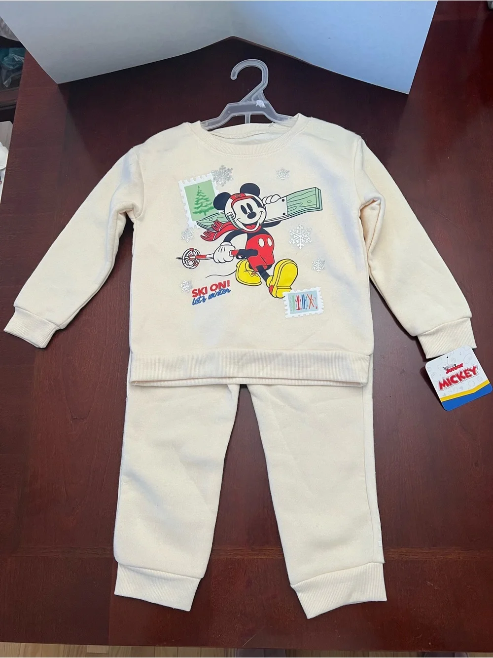 Disney Cream Mickey Ski sweatsuit